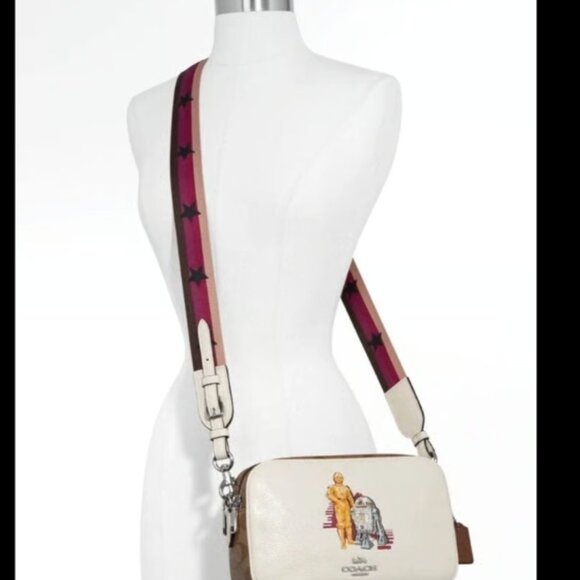 NWT Star Wars X Coach Jes Crossbody In Signature Canvas With C3PO And R2D2 F8800 - Picture 2 of 5